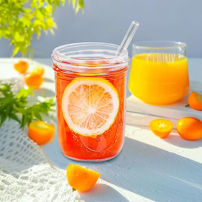 Mason Jars 16 oz with Lids, 12Pcs Wide Mouth Glass Canning Jars with Airtight Lids and Bands, Overnight Oats Containers for Pickling, Freezing, Preserving, Meal Prep, Jar Décor