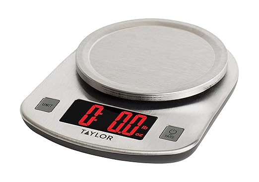 Taylor Digital Kitchen Scale, 11 pound capacity, Steel