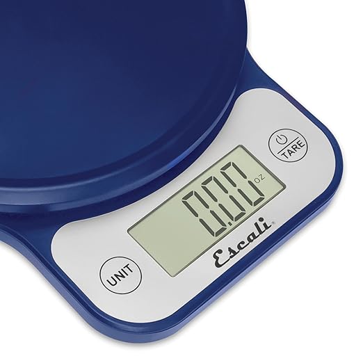 Escali Telero Digital Food Scale, Multi-Functional Kitchen Scale, Precise Weight Measuring and Portion Control, 7.62 x 6.1 x 1.28 inches, Blue (T136)