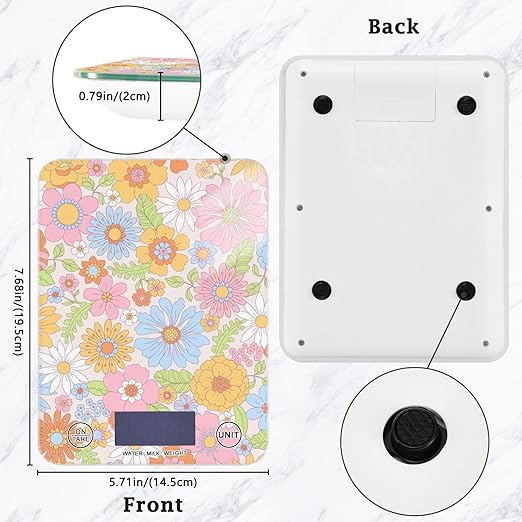 Food Scale Kitchen Scale Food Scales Digital Weight Grams and Ounces Small Electronic Food Scale for Baking Cooking Vintage Flowers