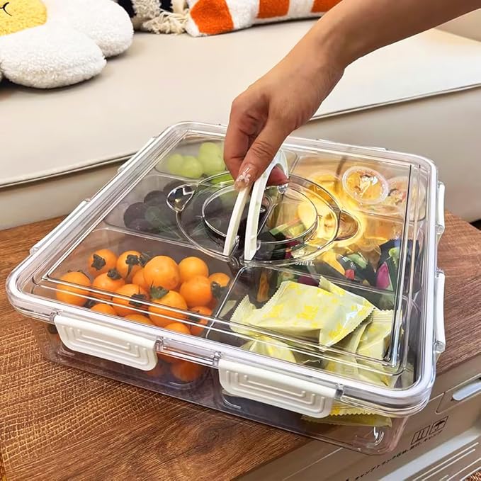 JOSUCLEN 2 Pack Snackle Box Charcuterie Container Extra Large, Airtight Fruit Storage Containers for Fridge with Lids & Handle, BPA-Free Food Storage Container, Veggie Tray with Lid for Fridge