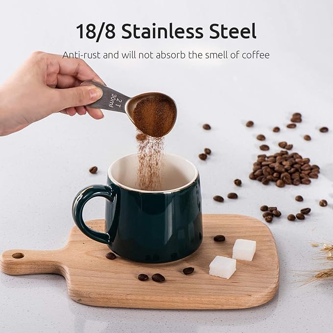 Coffee Scoop: U-Taste Durable 18/8 Stainless Steel Measuring Coffee Scoop 1 tablespoon & 2 tablespoon