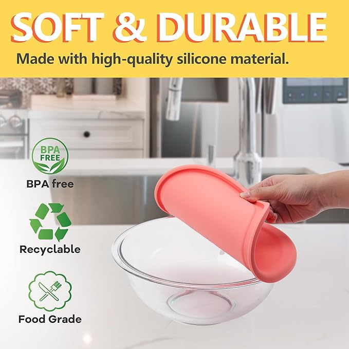 1 Pack Silicone Lids Only Fit for Pyrex 325-2.5 Quart Smart Essentials Rimmed Glass Mixing Bowls, Dishwasher and Microwave Safe (Lids Only)