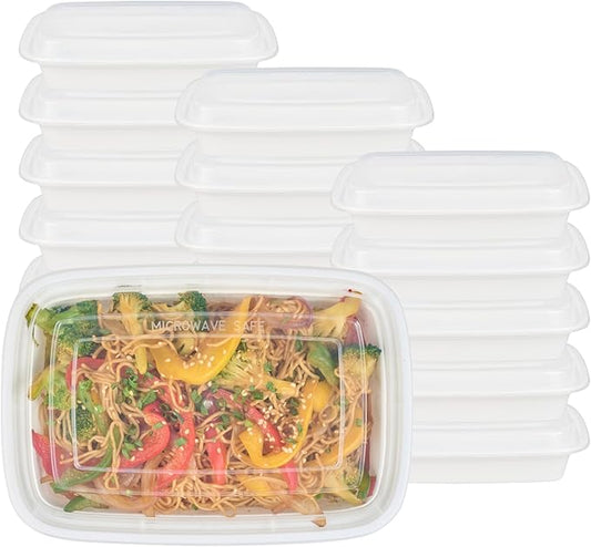 Restaurantware Asporto 24 Ounce Take Out Containers, 50 Food Containers With Lids - Microwavable, Disposable, Black Plastic To Go Food Containers, No BPA, For Take Out And Delivery