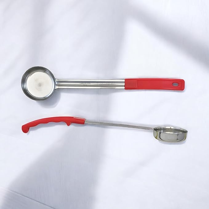 2 Ounce Solid Stainless Steel Portion Control Ladle Spoon for Measuring and Serving; Commercial Grade Serving Scoops [Pack of 2]