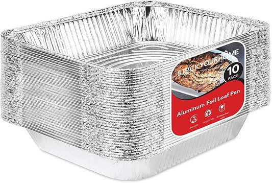 Aluminum Pans 9x13 Disposable Foil Pans (10 Pack) - Half Size Steam Table Deep Aluminum Trays - Tin Foil Disposable Pans Great for Cooking, Heating, Storing, Prepping Food