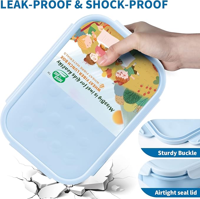 MISS BIG® Bento Box,Bento Box Adult,Lunch Box,Ideal Leak Proof Lunch Containers,No BPAs and No Chemical Dyes Bento Lunch Box,Dishwasher and Microwave Safe Lunch Containers for Adults(1900ml Blue)