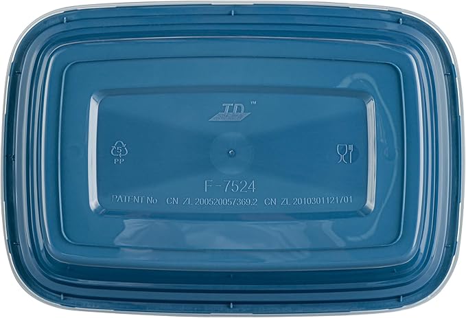 Asporto 24 Ounce Take Out Containers, 100 Food Containers With Lids - Microwavable, Disposable, Midnight Blue Plastic To Go Food Containers, No BPA, For Take Out And Delivery - Restaurantware