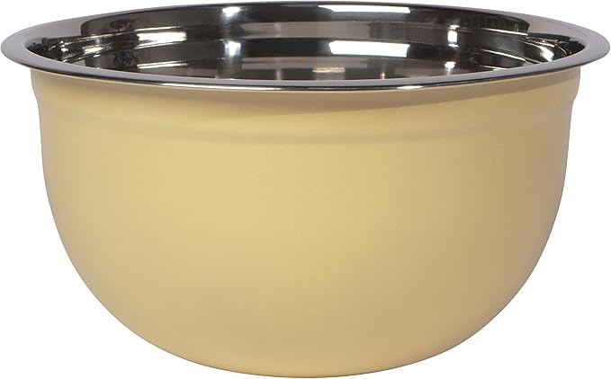 Now Designs Matte Coated Steel Mixing Bowls, Sunrise Yellow, 5 qt, 3 qt, 1.5qt, Set of 3