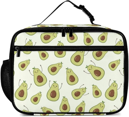 Avocado Reusable Lunch Box Insulated Lunch Bag Cooler Bag Lunchbox Meal Food Container Tote Bag for Women Kids Girls School Camping Hiking Picnic Beach Travel