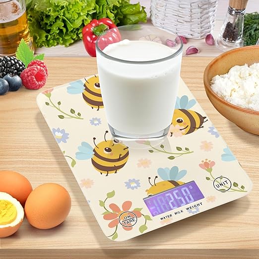 Food Scale Kitchen Scale Food Scales Digital Weight Grams and Ounces Small Electronic Food Scale for Baking Cooking Bee