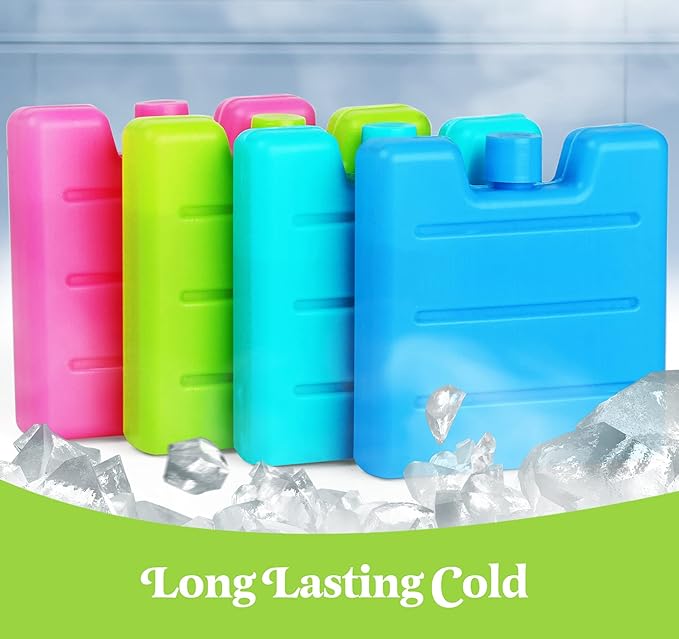 Lemonfilter 8 Pack Reusable Ice Packs for Lunch Boxes, Small Freezer Packs for Coolers Leak-Proof Long Lasting Cool Packs for Camping, Travel, Picnic, Work, Fishing