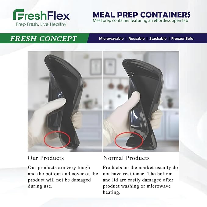 Meal Prep Made Effortless – 50-Pack 36 Oz Meal Prep Containers | Ultimate Storage Solution with Easy-Open Lid, Leakproof Seal, Microwave & Dishwasher Safe