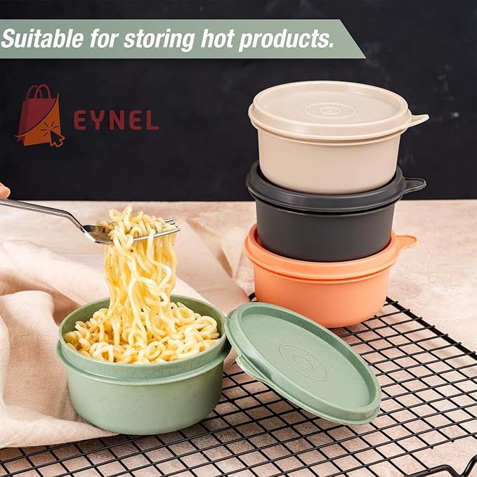 9 oz Small Round Food Storage Containers with Lids Set of 10, Airtight Leakproof Reusable, Plastic To Go Bento Box, Mini Lunch Box, Snack Storage Bowl, for Kitchen, Picnic (10)