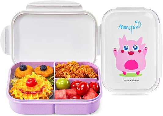 MISS BIG Bento Box for Kids, Leakproof Lunch Box, No BPAs & Chemical Dyes, M/W, D/W & Fridge Safe (1150ml Purple)