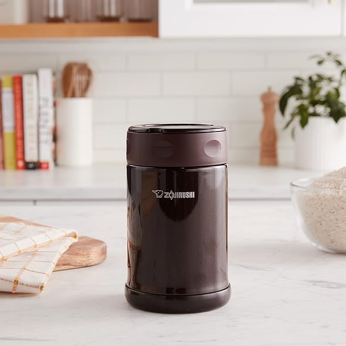 Zojirushi Stainless Steel Food Jar, Medium, Dark Brown