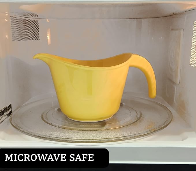Reston Lloyd, Batter Bowl With Pour Spout, Non-Slip Base, Erogonomic Space Saving Detachable Handle, 2 QT Heavy Duty BPA-Free Microwave & Dishwasher Safe, Lemon, Yellow