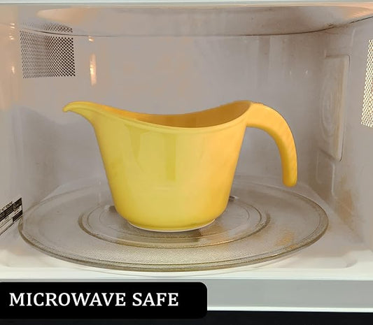 Reston Lloyd, Batter Bowl With Pour Spout, Non-Slip Base, Erogonomic Space Saving Detachable Handle, 2 QT Heavy Duty BPA-Free Microwave & Dishwasher Safe, Lemon, Yellow