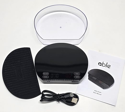 Able Smart Espresso Scale by Alliance Brew Gear - Digital, Dual Color, Quick Read Display - Durable, Waterproof Nano Coated Components - Designed by Specialty Coffee Professionals