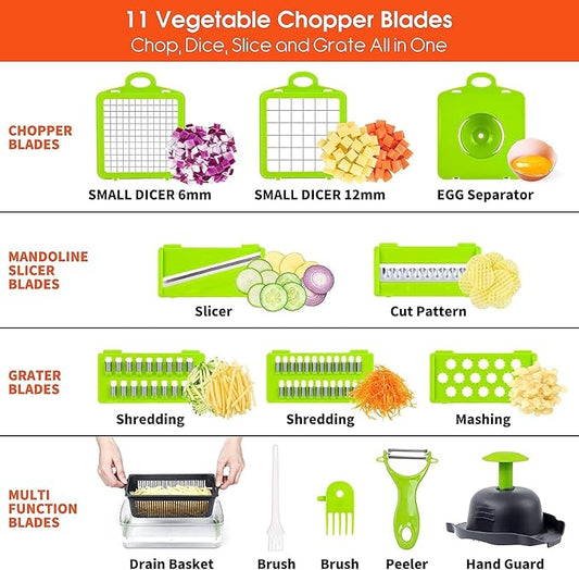 Homely Good – Vegetable Chopper – 16 in 1 multi-functional Mandoline chopper
