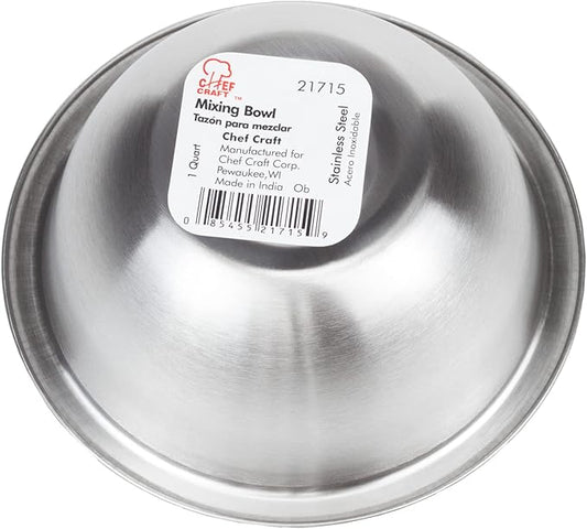 Chef Craft Brushed Mixing Bowl Set, 5 Piece Set, Stainless Steel