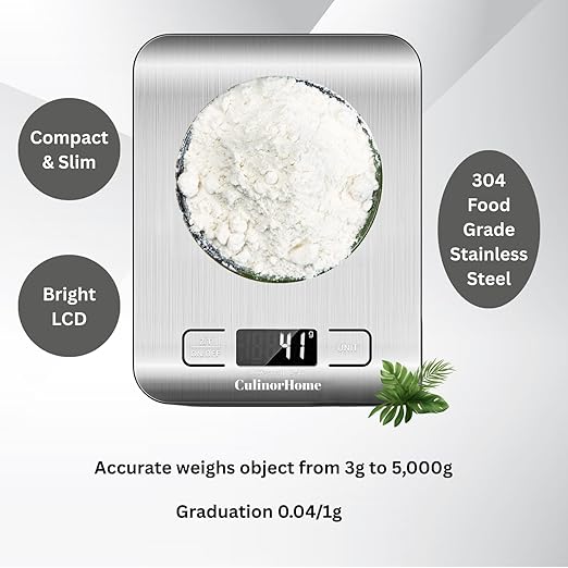 Wedding Registry Must Haves, Kitchen Essentials for First Apartment - Kitchen Scales Digital Weight Grams and Ounces, Teaspoon & Tablespoon Measuring Spoons Bundle with 5qt Stainless Steel Mixing Bowl