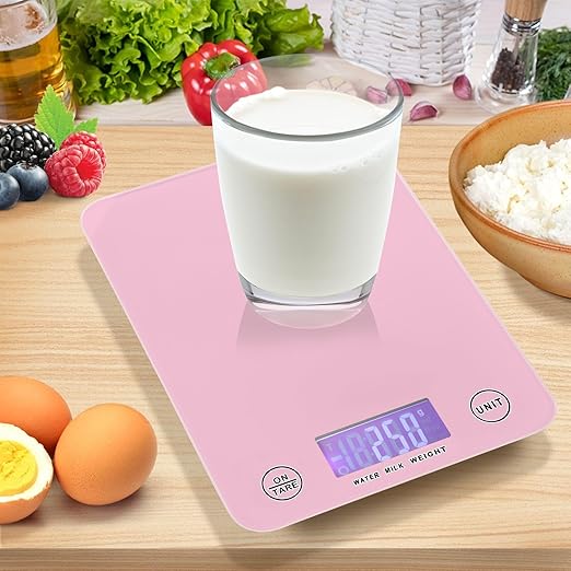 Food Scale Kitchen Scale for Baking Cooking Digital Food Weighing Measuring Scale Small Waterproof Electric Food Scale Pink