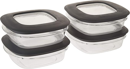 Rubbermaid Premier Food Storage Container, 3 Cup, Grey (4 Pack)
