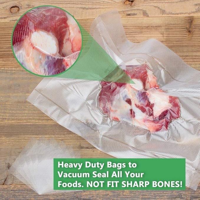 Vacuum Sealer Bags Rolls Compatible with FoodSaver 4-Pack 11" x 25' Vacuum Seal Rolls Fit Inside Machine Double-Side Embossed BPA-Free Bags for Sous Vide or Food Storage (Total 100 Feet)