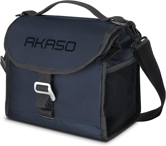 AKASO Insulated Cooler Lunch Bag Packable Lunch Box 12 Can Cooler Bag with Adjustable Shoulder Strap for Office Picnic, Blue