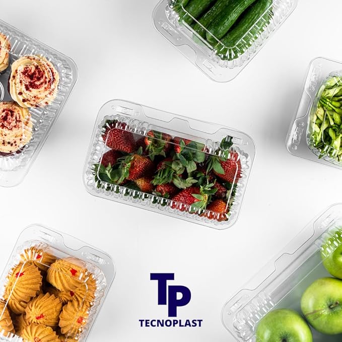 50-Pack Clear Plastic Food Containers Clamshell Take Out Containers Disposable ToGo Boxes for Food 4 x 4 inch, Snacks, and Meals