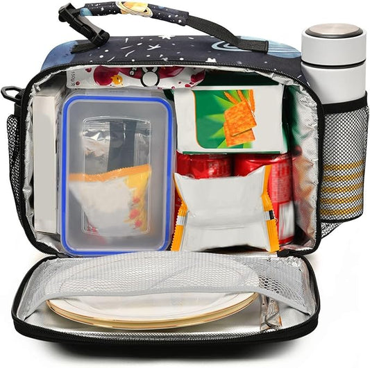 Planet Space Kids Lunch Box Insulated Lunch Bags Cooler Tote Bag with Removable Shoulder Strap for Boy Girl Student 20848878