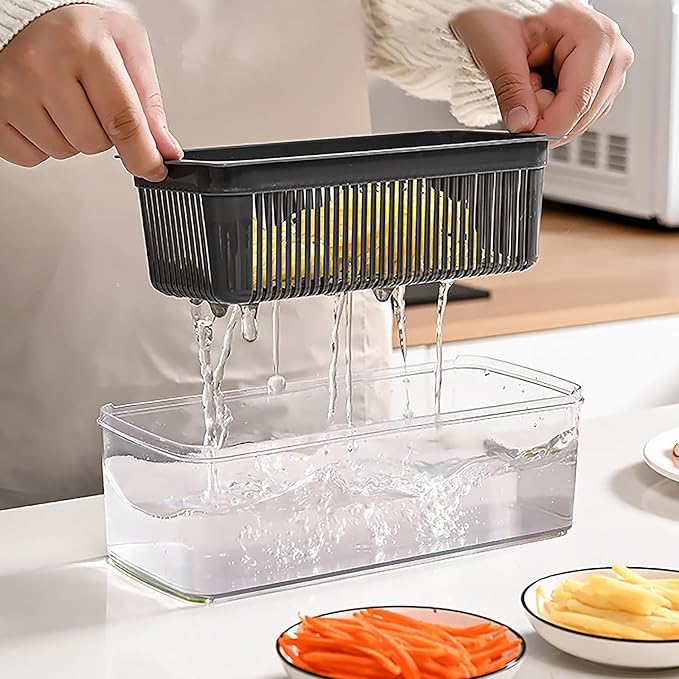 Multifunctional Vegetable Chopper, 8 Blades with Container and Lid, Fruit Chopper, Onion Chopper, Salad Chopper, Ingredient Chopper, Multifunctional Kitchen Essentials Tool