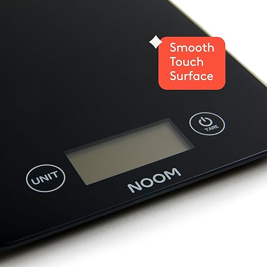 Noom Digital Kitchen Scale: Accurate Precision, LCD Display for Clarity, Stylish Black, Blue, or Off-White. Battery Included for Seamless Operation. (White)