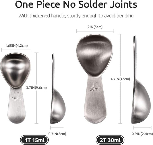 Coffee Scoop: U-Taste Durable 18/8 Stainless Steel Measuring Coffee Scoop 1 tablespoon & 2 tablespoon