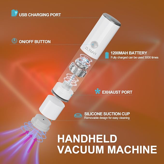 Handheld Vacuum Sealer for Food,Compact Vacuum Sealer Machine Portable Rechargeable and Wireless,Include 30 Reusable Vacuum Sealer Bags Ideal for Preservation Fresh,Sous-Vide,Meal Prep,Food Storage.