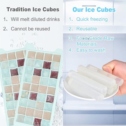 12 Pack Reusable Ice Cubes for Drinks, Quick Freeze Reusable Water Bottle Ice Stick BPA Free, Washable Plastic Clear Ice Cubes for Whiskey, Wine, Coffee (Transparent)