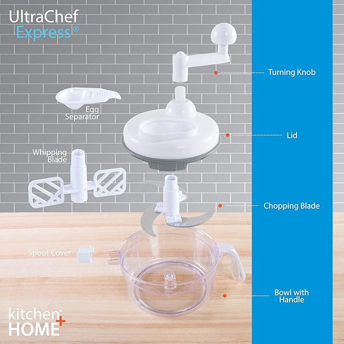 Food Chopper - 7 in 1 Chopper, Mixer, Blender, Whipper, Slicer, Shredder, Julienne and Juicer