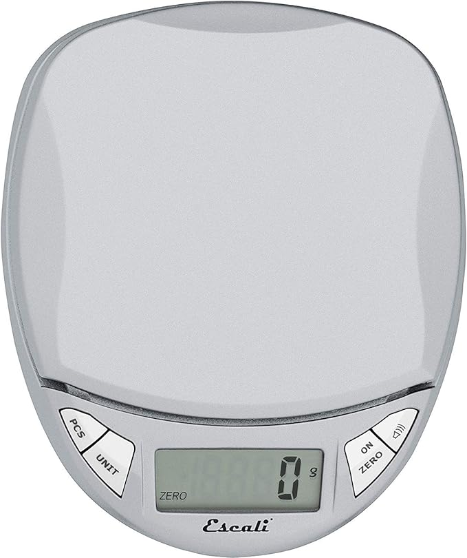 Escali Pico N115S Kitchen, Office Scale, Tare Functionality, Compact Design, LCD Digital Display, 11lb Capacity, Silver/Grey