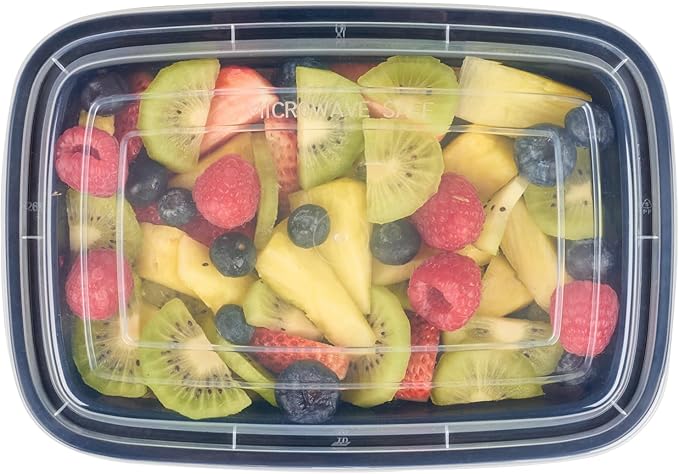 Asporto 38 Ounce Take Out Containers, 100 Food Containers With Lids - Microwavable, Disposable, Black Plastic To Go Food Containers, No BPA, For Take Out And Delivery - Restaurantware
