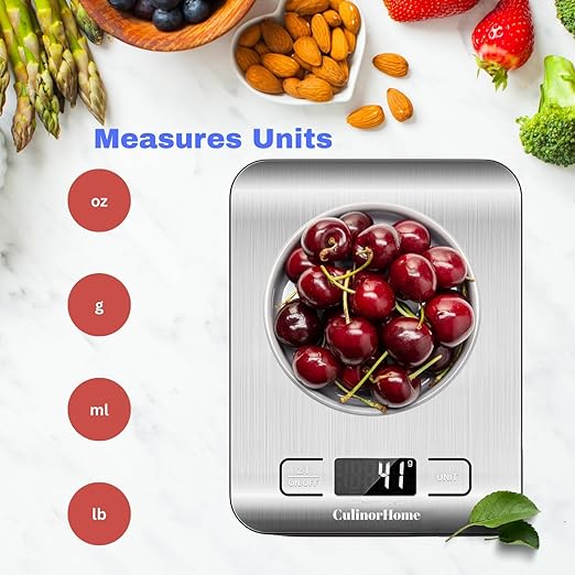 Wedding Registry Must Haves, Kitchen Essentials for First Apartment - Kitchen Scales Digital Weight Grams and Ounces, Teaspoon & Tablespoon Measuring Spoons Bundle with 5qt Stainless Steel Mixing Bowl