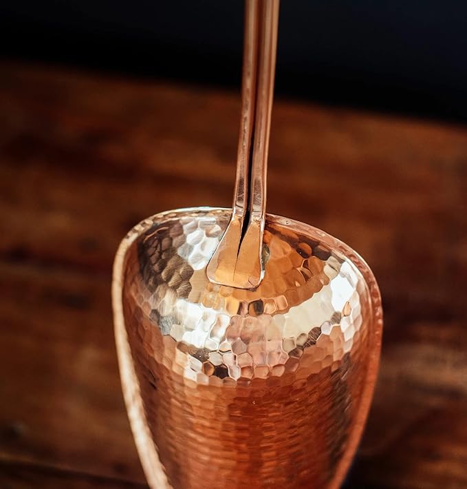 Sertodo Copper Scoop for Coffee and Spices | Solid Copper, Heavy Gauge, Hand Hammered | Copper Handle | 1oz / 2 TBSP Capacity