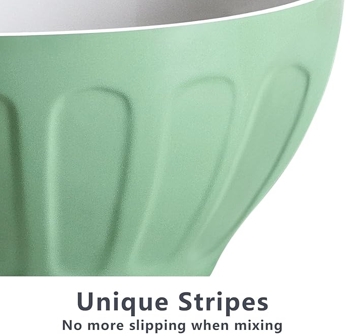 Lareina Ceramic Mixing Bowls for Kitchen, 3-Piece Large Colorful Serving Bowls, 3.13/1.68/1.18 Qt Deep Microwaveable Nesting Bowl, Stackable and Functional, Ideal Gift