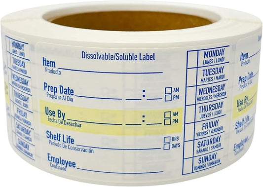 2x3 Dissolvable Labels - 500 Stickers for Containers, Freezer & Kitchen Use, Baby Food Labels Included
