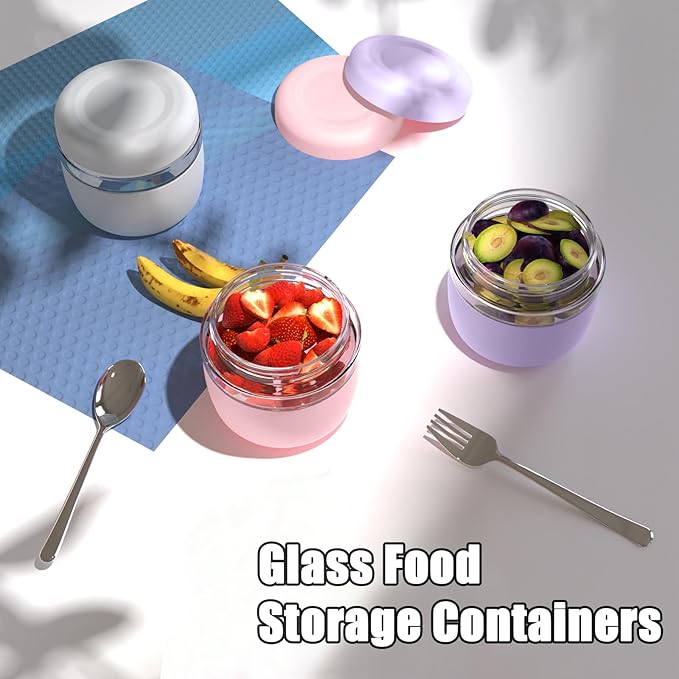 Tronco 24 oz Glass Lunch Bowl Container with Lid, Glass Food Storage Containers, Leak & Spill Proof, Soup & Stew Food Storage, Meal Prep, Airtight, Microwave Safe, BPA-Free - Ideal Gifts