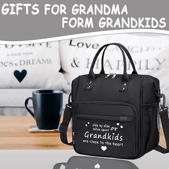 Lunch Box for Grandma Great Grandma Gifts Women Lunch Bag for Grandmother from Granddaughter, Grandson, Grandkids Christmas gifts for Nana GiGi New Grandmas Grandparents, Best Birthday Presents