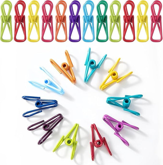 120 Pcs Chip Clips - 2 Inch Random Multi-Colored Waterproof Metal Clothes Pins for Bag, Food, Chips, Paper