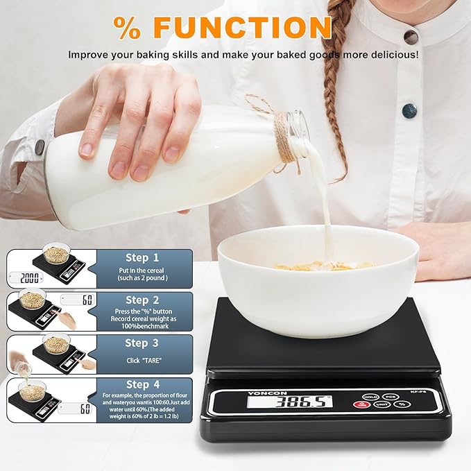Digital Food Scale, kF-F8 Scale for Food Ounces and Grams with Pull-Out Display,11lb/0.02oz Super Accurate Kitchen Scale Digital Weight for Cooking, Baking, with% Function (Includes Batteries