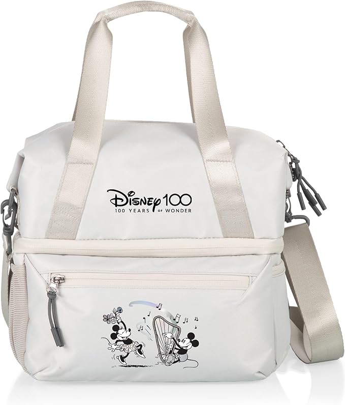 PICNIC TIME Disney 100 Tarana Insulated Lunch Bag Made from Recycled Material, Lunch Box with Picnic Set, Upcycled Lunch Cooler Bag, (Halo Gray)