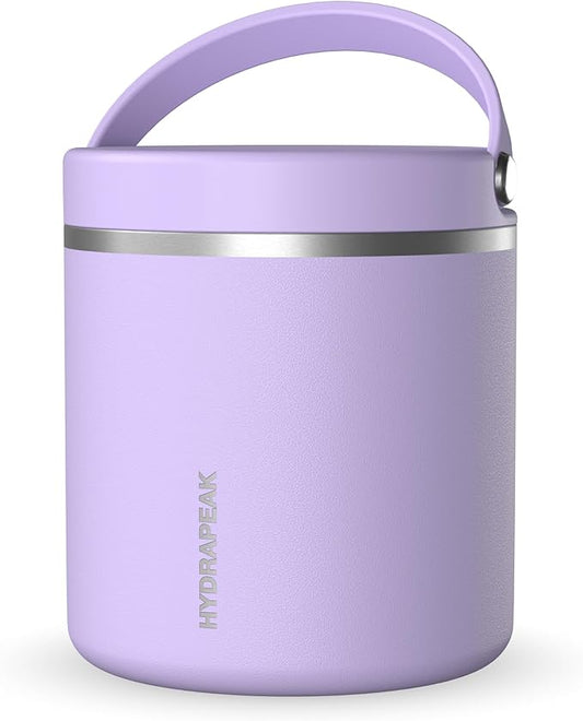 Hydrapeak 25oz Stainless Steel Vacuum Insulated Thermos Food Jar | Thermos for Hot Food and Cold Food, Wide Mouth Leak-Proof Soup Thermos for Adults, 10 Hours Hot and 16 Hours Cold (Lavender)